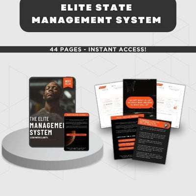 The Elite State Management System is a fully editable journal and mental training tool that helps high performers regulate emotions, activate focus, and enter peak state on demand.

Whether you're stepping into a game, the gym, or a high-stakes moment — this system is built to help you take control of your mindset when it matters most.