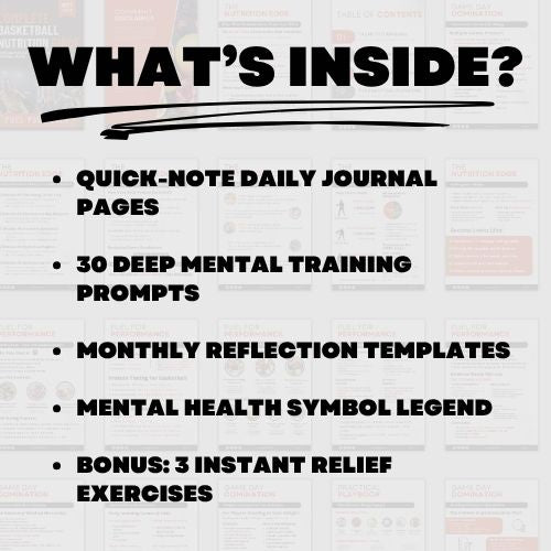 The Champion’s Mental Edge Protocol — a fully editable, coach-designed journal system that helps players conquer performance anxiety, build emotional resilience, and play with consistent confidence.