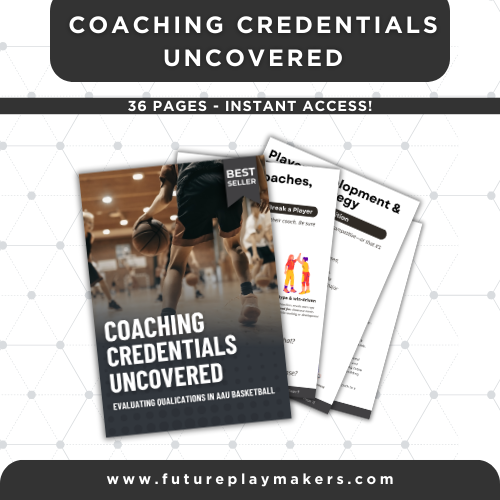 Ultimate Basketball Coaching Bundle - 4 fully editable digital templates including mental game playbook, vertical jump training program, nutrition guide, and recruiting readiness guide for basketball coaches